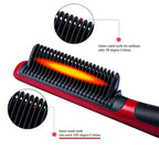 3 IN 1 Multifunctional Hair Straightener Comb Hair Black Red Straightening Brush Portable Comb Fast Heating Men Beard Straightener For Traveling Perfect Gift For Adults Stevvex