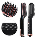 3 IN 1 Multifunctional Hair Straightener Comb Hair Black Red Straightening Brush Portable Comb Fast Heating Men Beard Straightener For Traveling Perfect Gift For Adults Stevvex