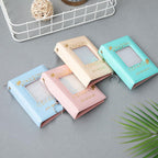 3 Inch Mini Photo Album 32 Pockets Square Hollow Card Holder Bronzing Stars Picture Storage Case PVC Photocard Holder DIY Photo Albums Birthday Gift Family Scrapbook Albums Family Anniversary Gift For Couple Stevvex