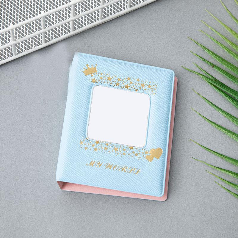 3 Inch Mini Photo Album 32 Pockets Square Hollow Card Holder Bronzing Stars Picture Storage Case PVC Photocard Holder DIY Photo Albums Birthday Gift Family Scrapbook Albums Family Anniversary Gift For Couple Stevvex