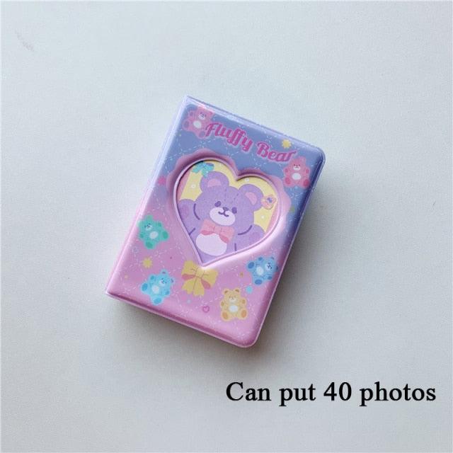 3 Inch Mini Photo Album 32 Pockets Square Hollow Card Holder Bronzing Stars Picture Storage Case PVC Photocard Holder DIY Photo Albums Birthday Gift Family Scrapbook Albums Family Anniversary Gift For Couple Stevvex