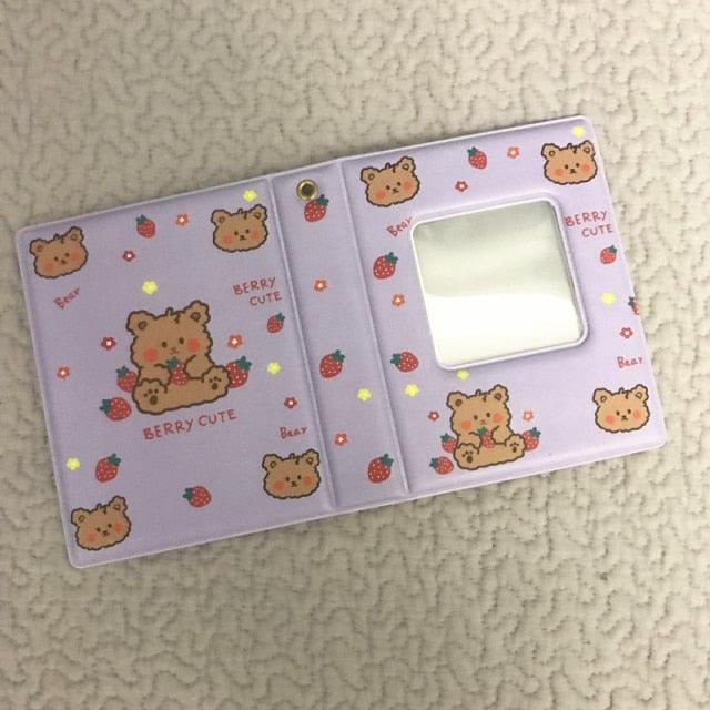 3 Inch Mini Photo Album 32 Pockets Square Hollow Card Holder Bronzing Stars Picture Storage Case PVC Photocard Holder DIY Photo Albums Birthday Gift Family Scrapbook Albums Family Anniversary Gift For Couple Stevvex