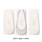3 Pairs Invisible Boat Socks Women Summer Silicone Non-Slip Socks for High Invisible Heels Ice Silk Socks for Women