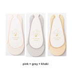 3 Pairs Invisible Boat Socks Women Summer Silicone Non-Slip Socks for High Invisible Heels Ice Silk Socks for Women