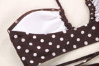 3-Piece Bikinis Suit Halter Polka Dot Swimwear Women Beachwear Women's 3 Piece Bikini Set Swimsuit Cover Ups Sheer Sarongs Beach Wrap Skirt Bathing Suit Swimsuit Female Holiday Beach Skirt Bikini Set