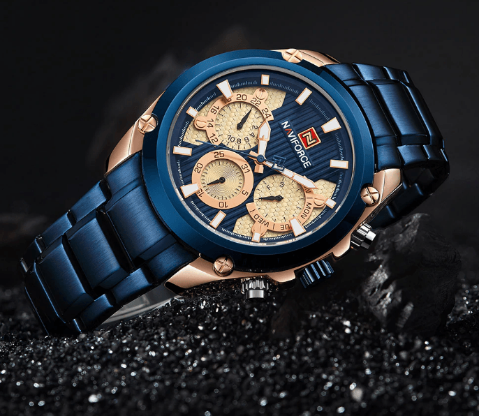 Men's  Waterproof Stainless Steel Watch With Chronometers Business Style Wristwatch Unique Design Perfect Gift - SJB-DIAMOND ELITES