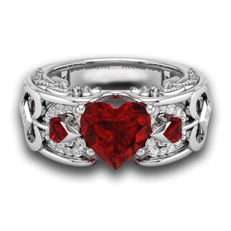 Red Love Heart Ring - SJB-DIAMOND ELITES