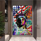 Graffiti Statue Of Liberty Canvas Painting Famous Sculpture Art Lootquake LLC