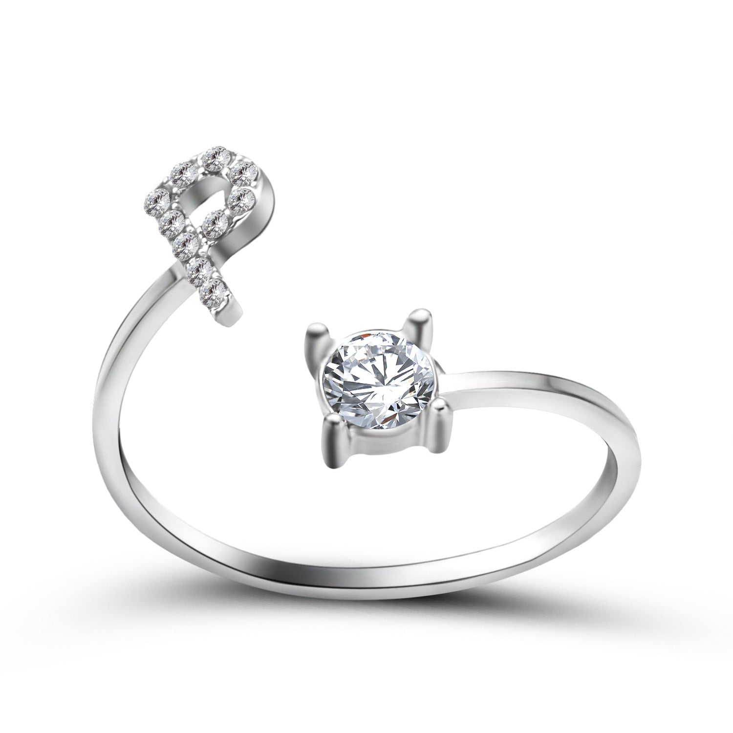 Adjustable 26 Initial Letter Ring Fashion Jewelry For Women Simple Elegant Jewelry Pi-Mart