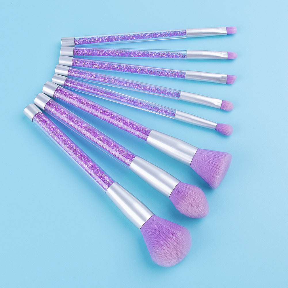 8pcs purple pink crystal makeup brushes Pi-Mart