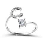 Adjustable 26 Initial Letter Ring Fashion Jewelry For Women Simple Elegant Jewelry Pi-Mart
