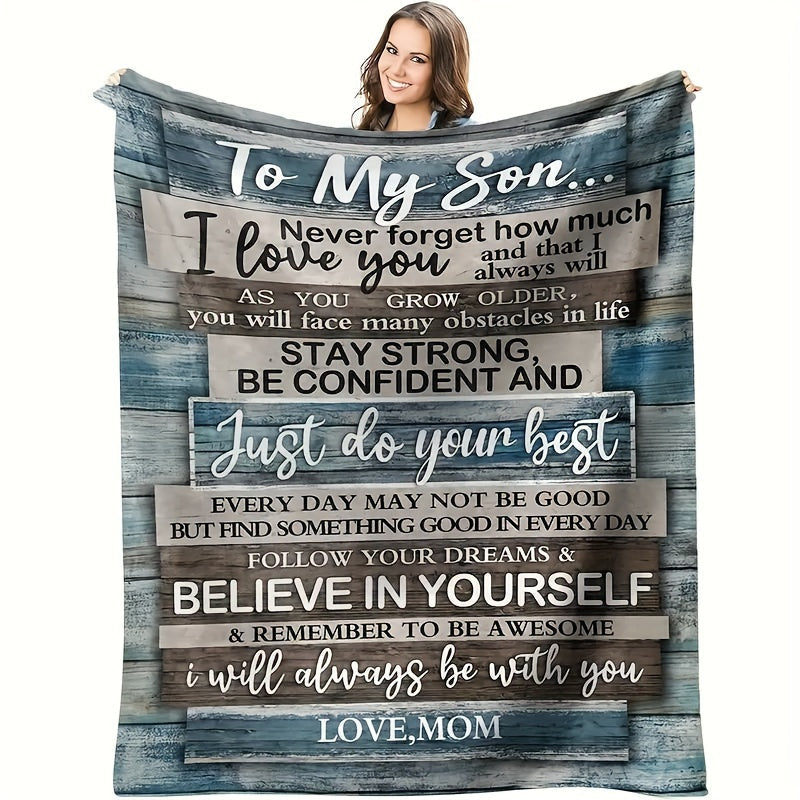 1pc Son Gifts Blanket From Mom - To My Son Blanket - Gifts For Grown Son From Mother - Gifts For Son - Son Gifts From Mother For Birthday - Graduation Valentine Birthday Gift Ideas