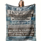1pc Son Gifts Blanket From Mom - To My Son Blanket - Gifts For Grown Son From Mother - Gifts For Son - Son Gifts From Mother For Birthday - Graduation Valentine Birthday Gift Ideas