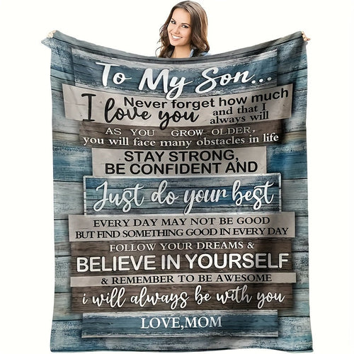 1pc Son Gifts Blanket From Mom - To My Son Blanket - Gifts For Grown Son From Mother - Gifts For Son - Son Gifts From Mother For Birthday - Graduation Valentine Birthday Gift Ideas