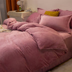 Four-piece Plush Double-sided Fleece Warm Yellow Duvet Cover Pi-Mart
