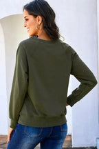 Green French Terry Cotton Blend Sweatshirt - SJB-DIAMOND ELITES