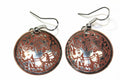 Terracotta Turquoise Elephant Danglers 1 Inch Silver Gold