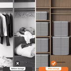 2pcs/5pcs Extra Large Capacity Stylish Houndstooth Storage Boxes - Durable, Space-Saving Closet Organizers with Handles for Easy Clothes, Blanket Storage and Organization at Home and Office Lootquake LLC