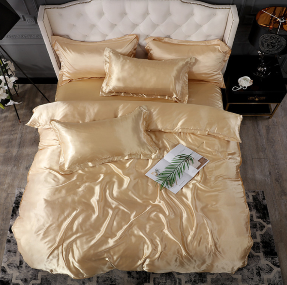 Bed Sheet Quilt Cover Naked Sleep Cool Silk Single Three Piece Set Pi-Mart