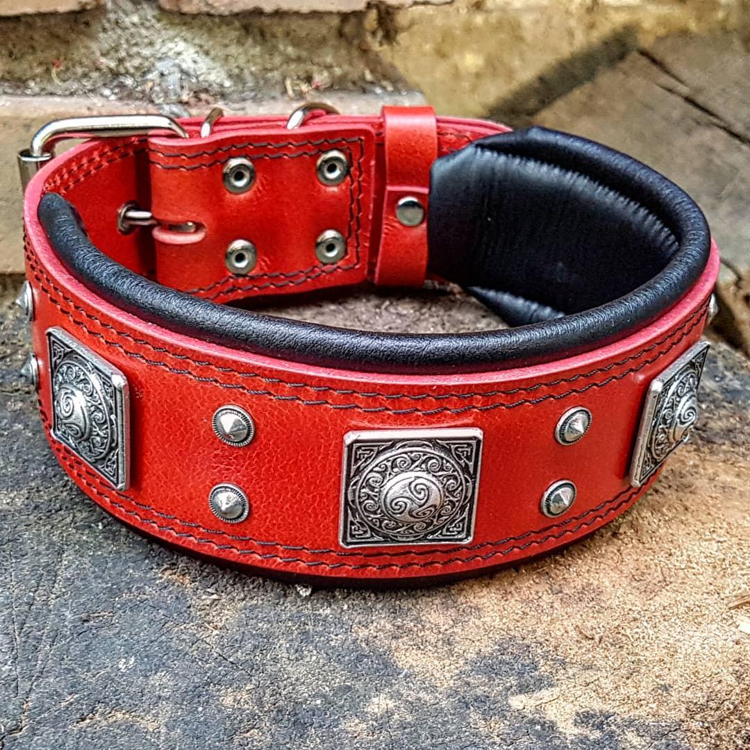 The "Eros" collar 2.5 inch wide RED - SJB-DIAMOND ELITES