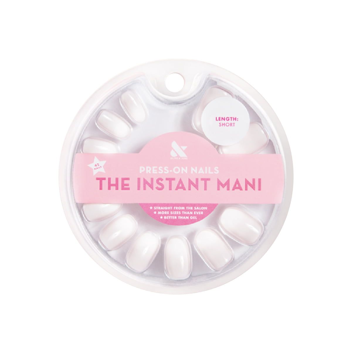 Olive & June Press-on Artificial Nails, Round Short, CCT Gradient, White/Pink, 42 Ct EasyOptionXY LLC