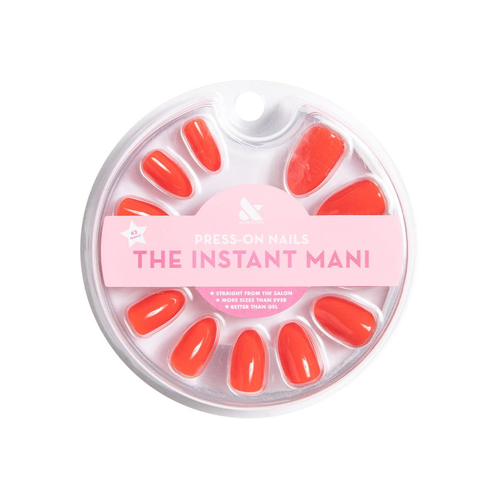 Olive & June Press-on Artificial Nails, Almond Medium, Lava, Red, 42 Ct EasyOptionXY LLC