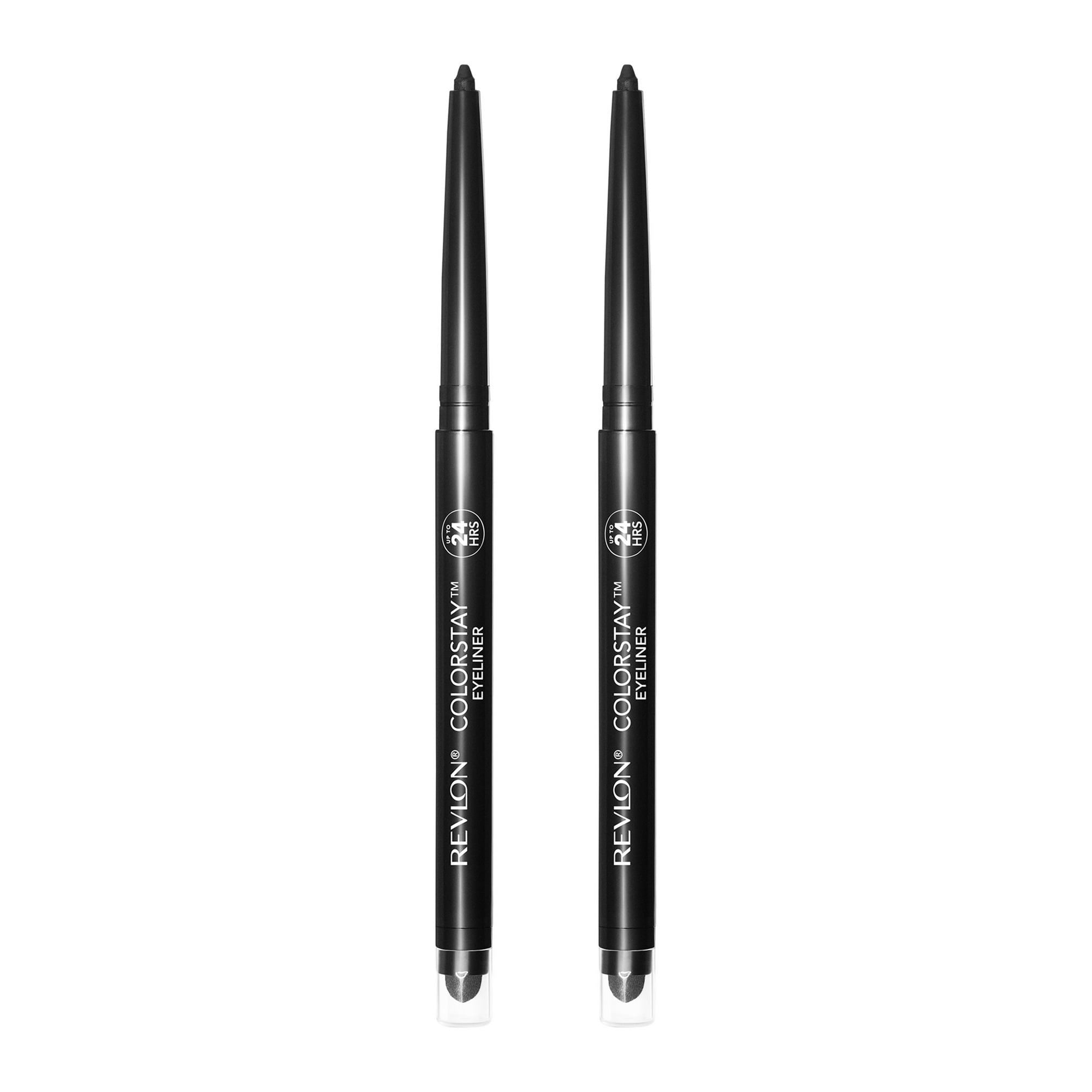 Revlon ColorStay Pencil Eyeliner with Built-in Sharpener, 201 Black, 2 Pack