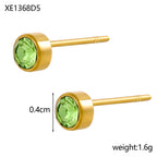 Stainless Steel Gold-plated Birthday Stone Constellation Diamond Bone Nail Pi-Mart
