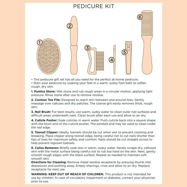 Equate Personal Foot Care Pedicure Kit with Storage Pouch, 6 Pieces EasyOptionXY LLC