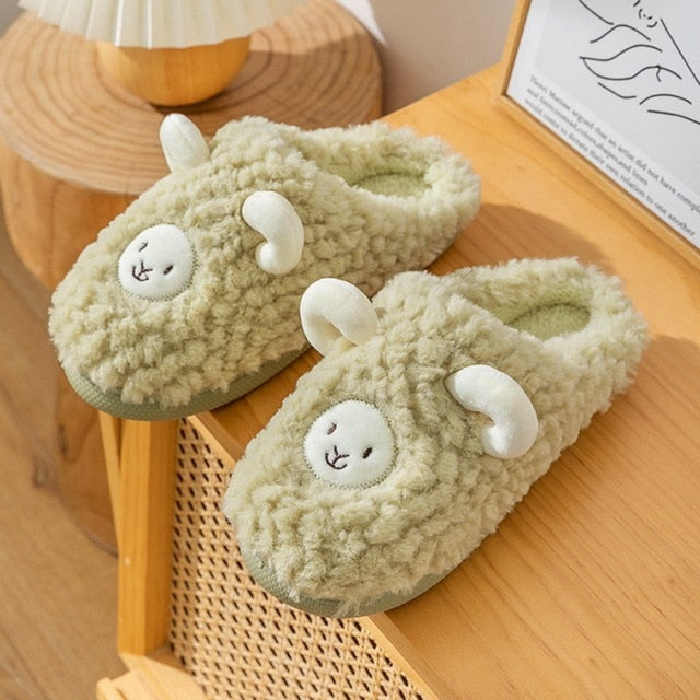 Plush Bedroom Cotton Fluffy Slippers Pi-Mart