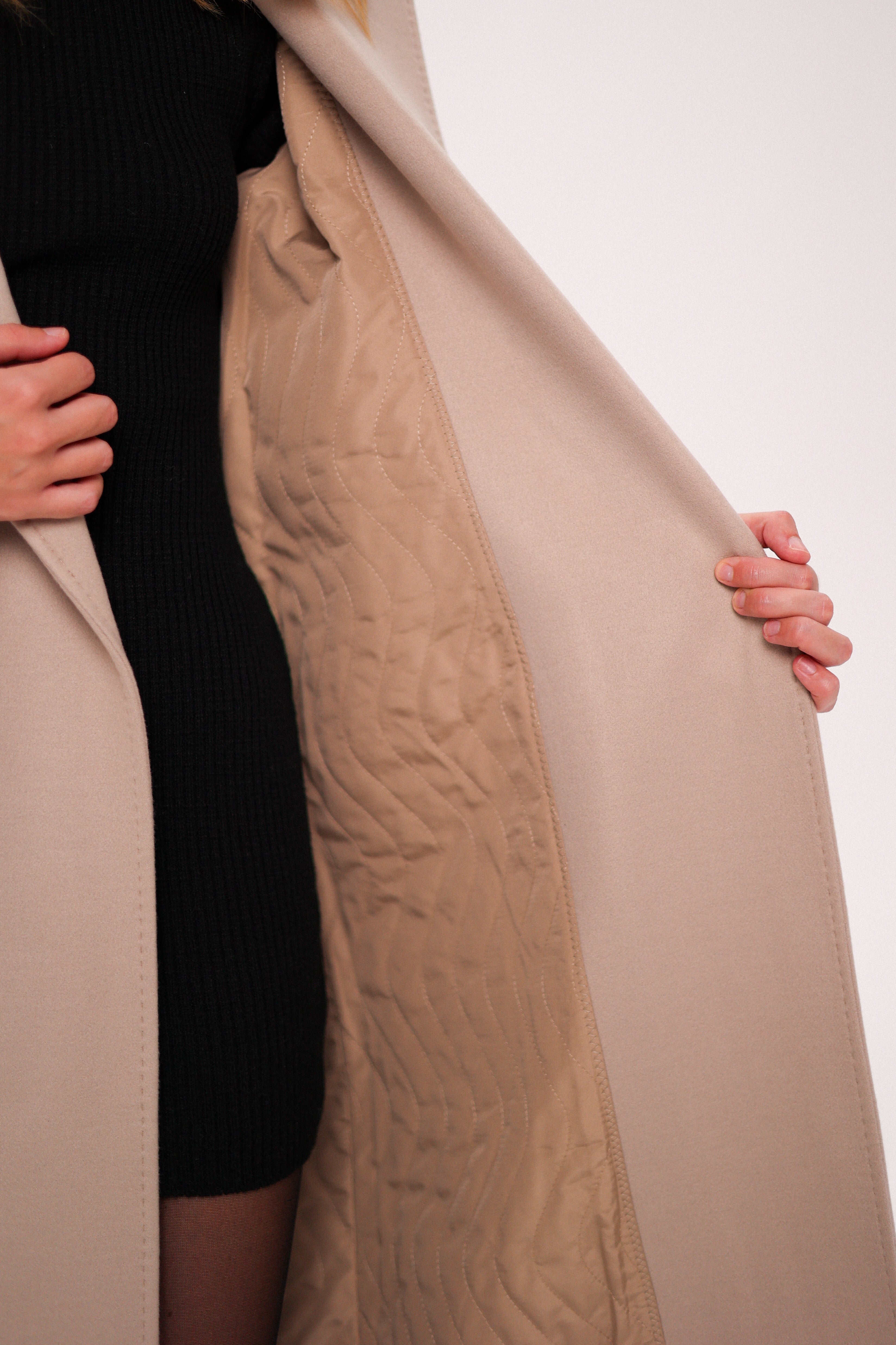 Eliza Classic Cashmere Wool Blend Overcoat in Nude - SJB-DIAMOND ELITES