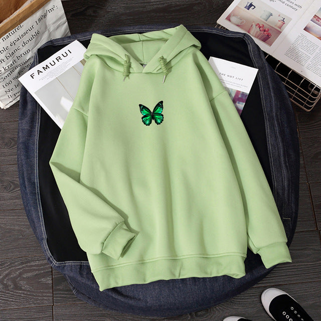 Butterfly print hoodie Pi-Mart