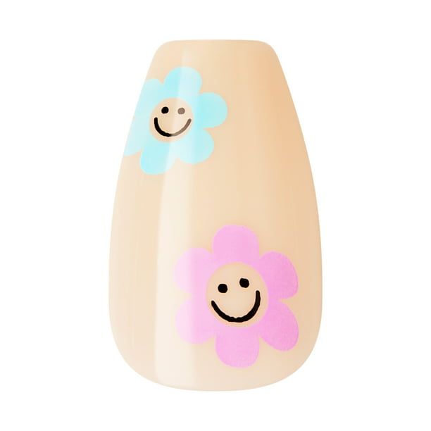 KISS Salon Design Short Square Glue-On Nails, Glossy Light Blue, 24 Count EasyOptionXY LLC