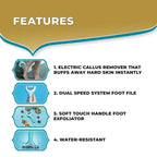 Amope Pedi Perfect Pro Rechargeable Foot File, Dual- Speed with Diamond Crystals, 1 Count EasyOptionXY LLC