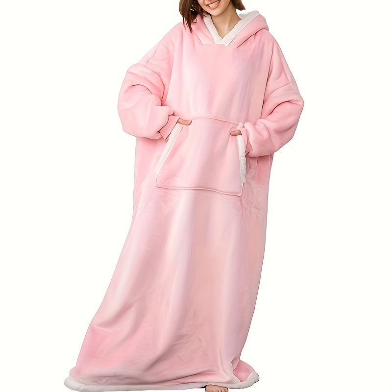 1pc Cozy Wearable Blanket Hoodie - Soft Sherpa Fleece, Huge Pockets, Adjustable Belt, Warm Winter Gift for Women, Men, Girlfriend, Mom - Perfect for Indoor Outdoor Activities Lootquake LLC