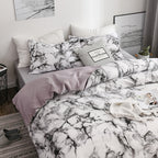 Marble patterned plain duvet cover sheets Pi-Mart