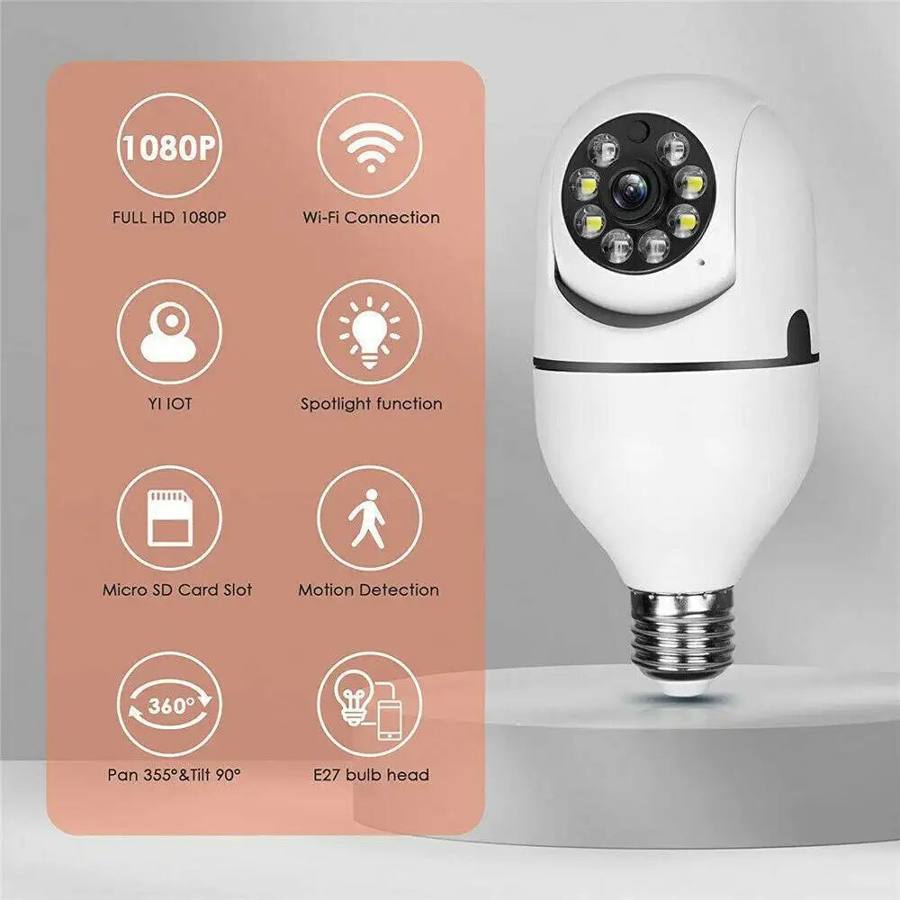 IR E27 Light Bulb Camera 1080P HD Wireless Wifi Smart Home Security Camera - SJB-DIAMOND ELITES