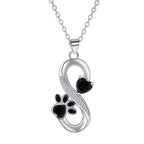European And American Infinite Symbol Necklace Female With Hearts Paw Print Pendant Ornaments Pi-Mart
