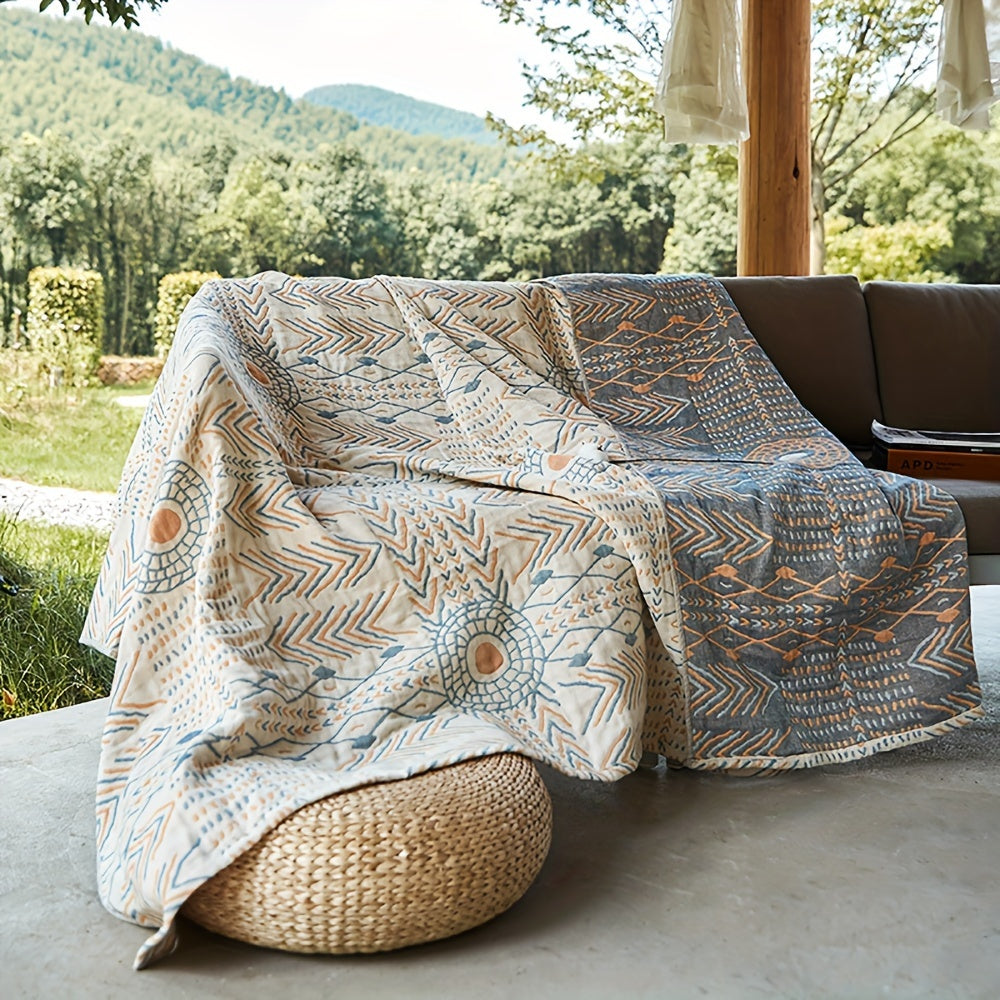 1pc Bohemian Style Sofa Blanket, Multi-functional Carpet, Thick Cotton Soft Sofa Sofa Cover