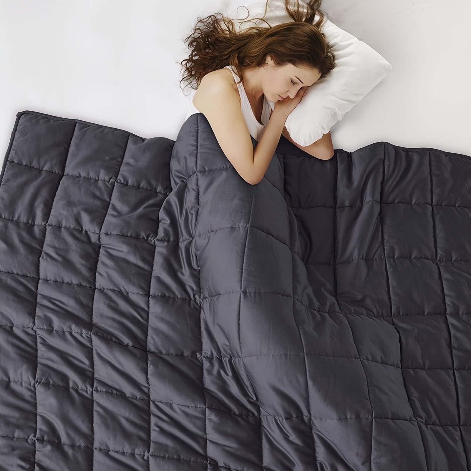 1pc Dark Grey Weighted Blanket for Adults - 10lbs, Breathable Microfiber with Glass Beads, All-Season Comfort for Sleep, Relaxation & Meditation, Soft & Heavy Throw for Better Sleep & Warmth Retention, Allseason Blanket | Con