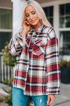 Classic Plaid Button Front Shirt Jacket with Breast Pockets Casual & Minimalist Outerwear Stevvex