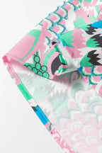 Green Floral V-Neck Blouse – Tied Detail & Loose Fit | Feminine Style - SJB-DIAMOND ELITES