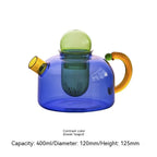 Creative Contrast Color High Temperature Resistant Glass Teapot Pi-Mart