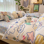 Washed Cotton Bed Sheet Quilt Cover Four-piece Set Pi-Mart