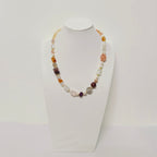 Handmade Premium Crystal Necklace |  Artisan Woven Jewelry with Alloy Accents  | Elegant Sparkling Statement Necklace for Women (MAC345)