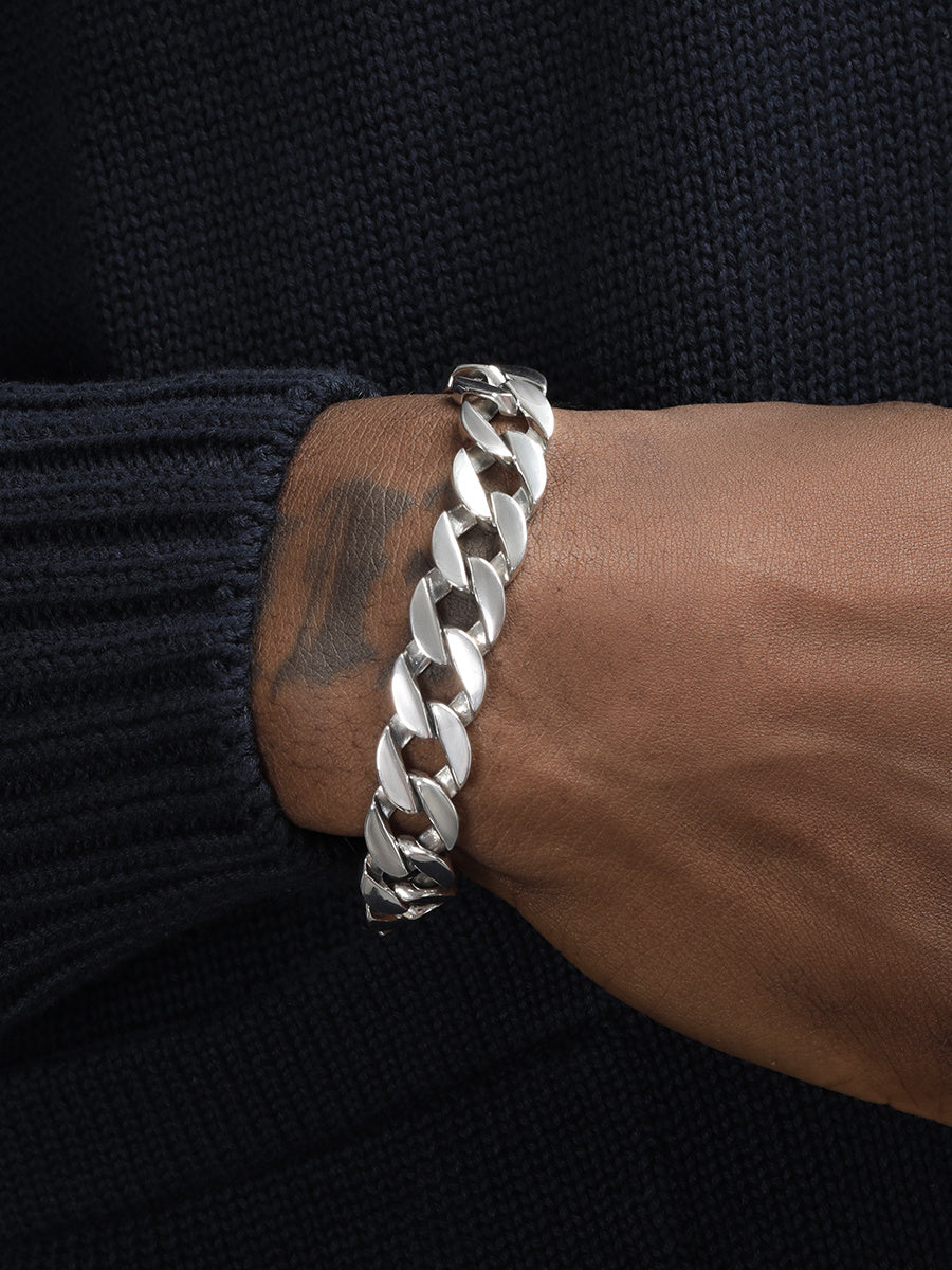 S925 Sterling Silver 13mm Thick Cuban Bracelet Pi-Mart