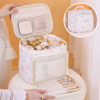 Multifunctional cosmetic bag, partition storage cosmetic bag, storage bag, travel portable toilet bag, makeup bag with compartments, - SJB-DIAMOND ELITES