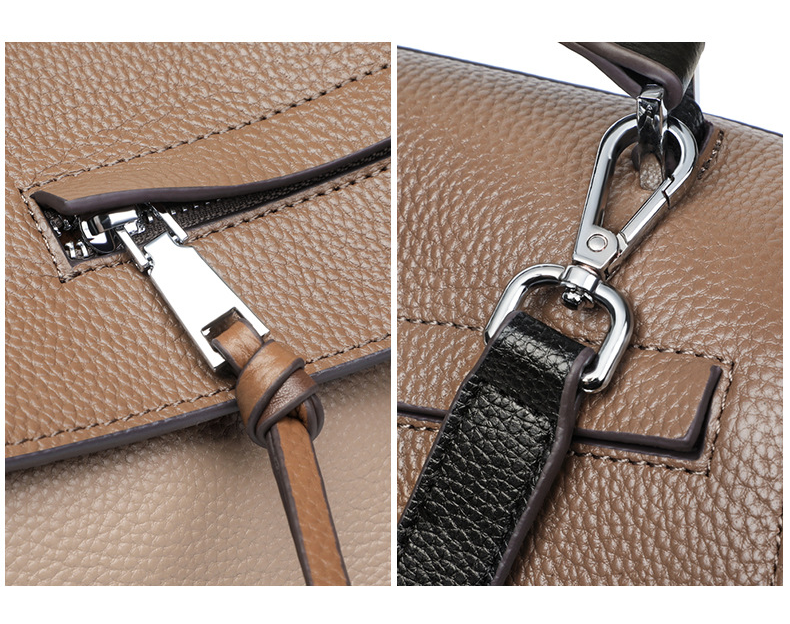 Genuine leather bag for female bag shoulder bag large capacity with contrast color pattern tote - SJB-DIAMOND ELITES