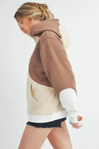 Color Block Hoodie - Kangaroo Pocket Pullover | Aemi + Co | Femstylo