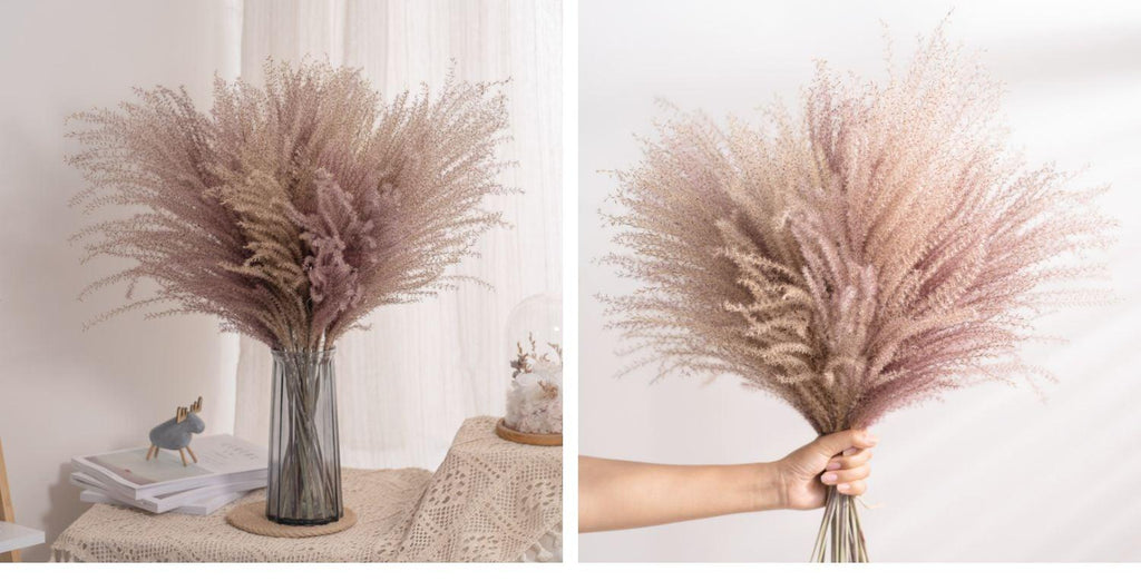 30pcs Natural Dried Pampas Grass Bouquet Pampas Grass Reeds Flowers Bulrush Bouquets Durable For for Vase Artificial Grass Room Décor Wedding Decorations Stevvex